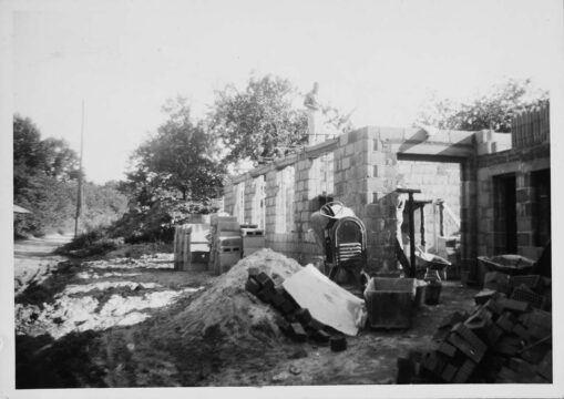 Neubau der Schreinerei 1966