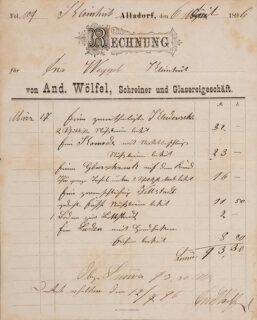 Original Rechnung von 1896